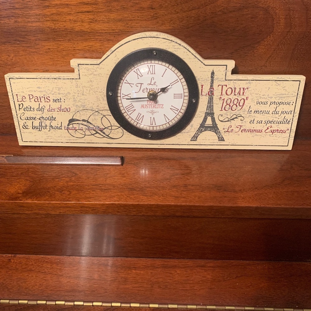 Vintage Le Paris Wood Wall Clock